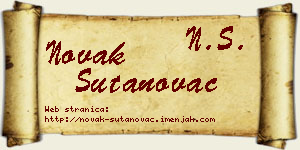 Novak Šutanovac vizit kartica